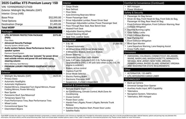 New 2025 Cadillac XT5 Premium Luxury image 20