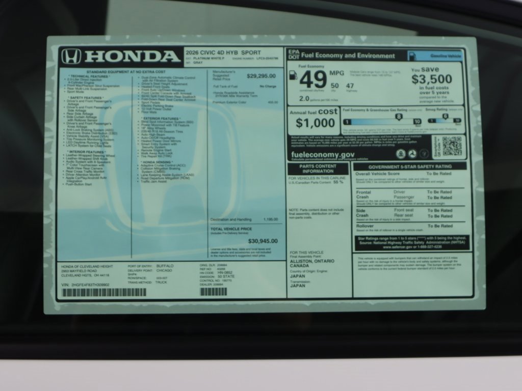 New 2026 Honda Civic Sport image 24