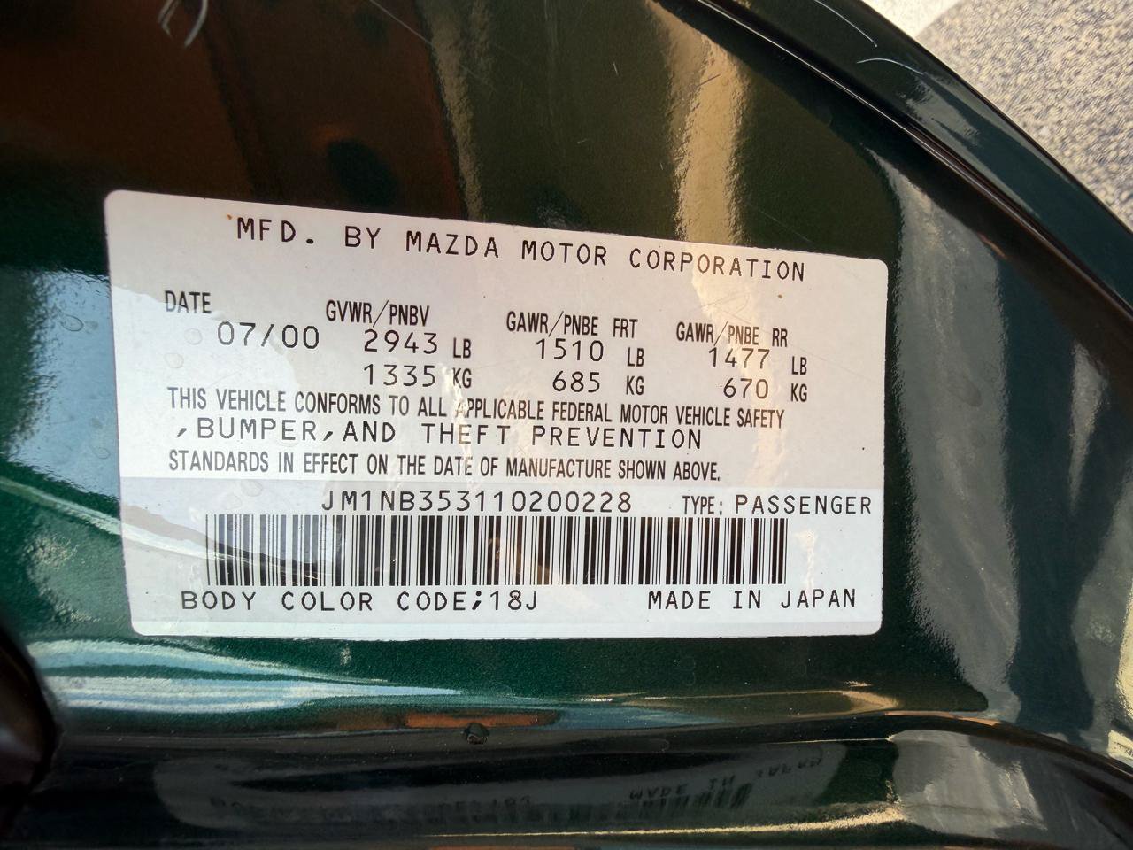 Used 2001 MAZDA MX-5 Miata RWD image 18