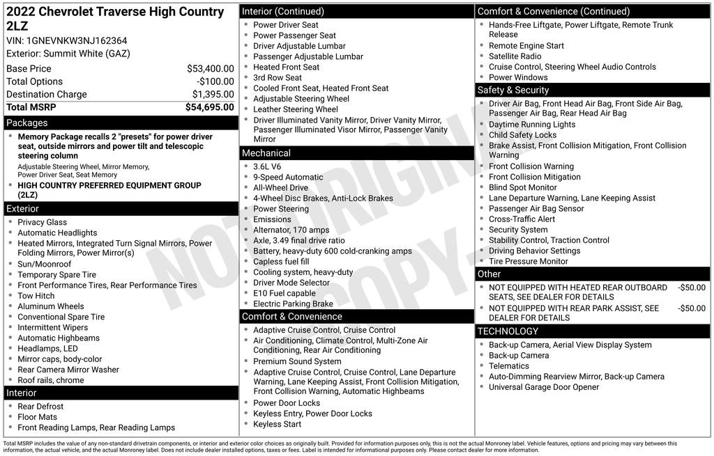 Used 2022 Chevrolet Traverse High Country image 3