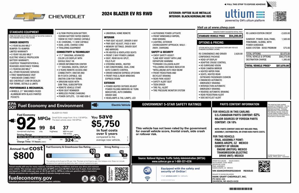 Used 2024 Chevrolet Blazer EV RS image 4