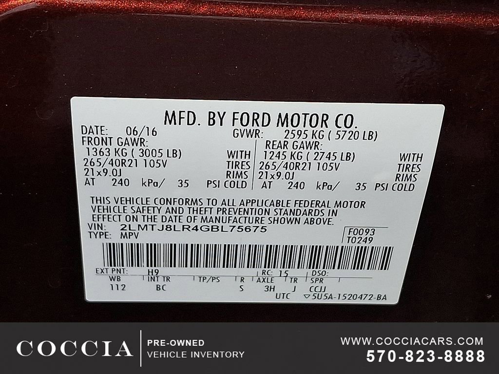 Used 2016 Lincoln MKX Reserve w/ Climate Package AWD/4WD image 26