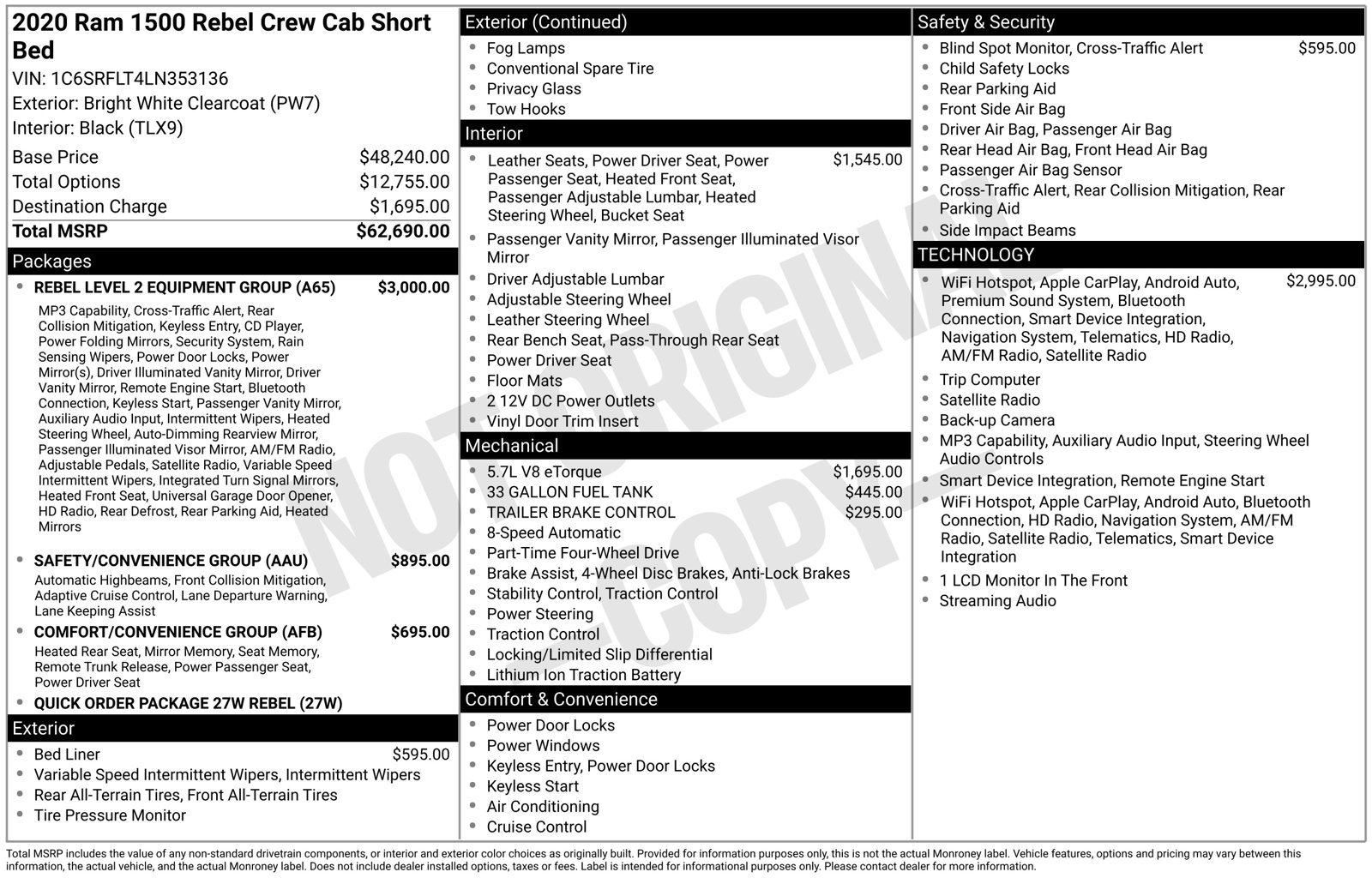 Used 2020 RAM 1500 Rebel w/ Rebel Level 2 Equipment Group AWD/4WD image 16