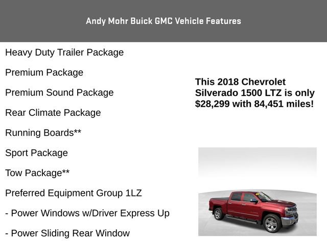 Used 2018 Chevrolet Silverado 1500 LTZ w/ Sport Package AWD/4WD image 8