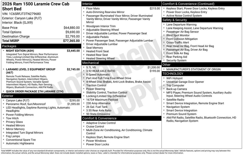 Used 2026 RAM 1500 Laramie w/ Night Edition AWD/4WD image 10