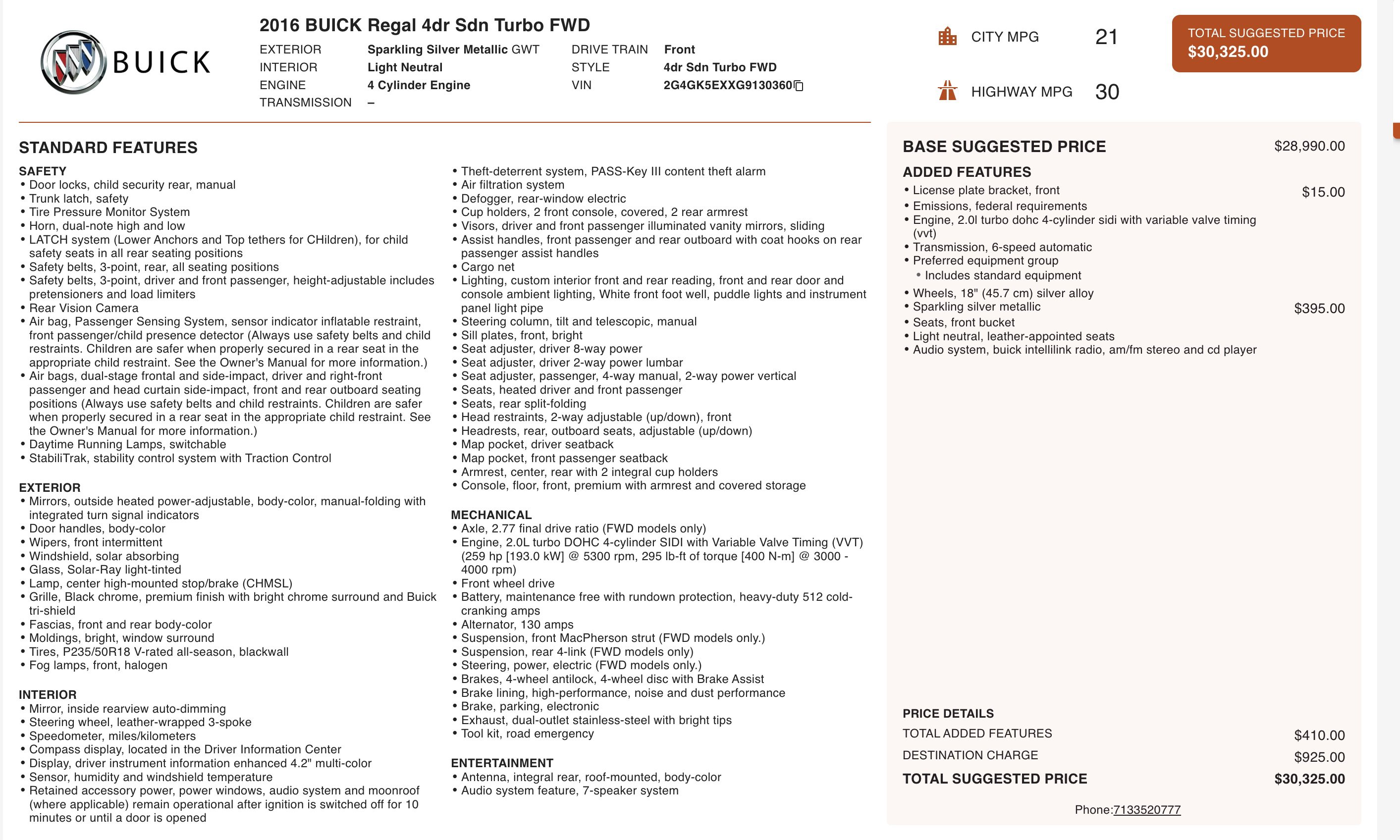 Used 2016 Buick Regal FWD image 7