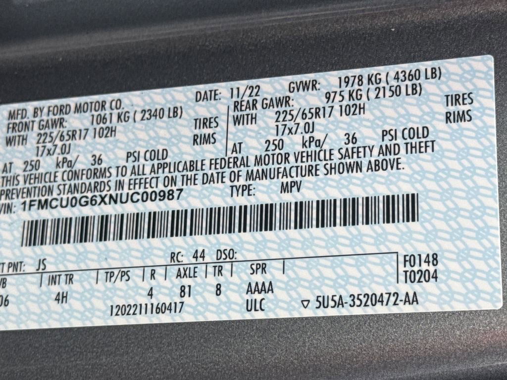 Used 2022 Ford Escape SE w/ Cold Weather Package image 27