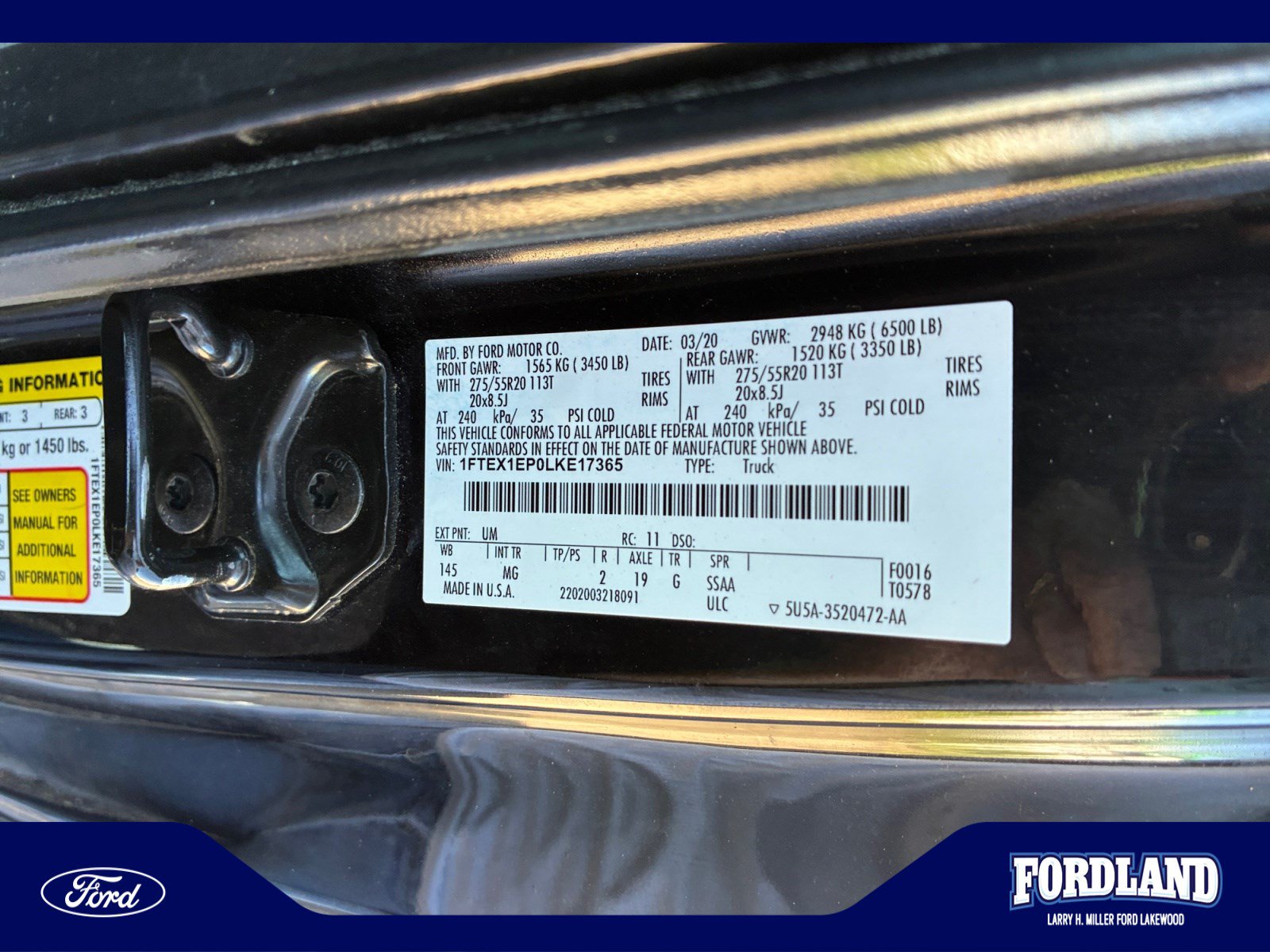 Used 2020 Ford F150 XLT w/ Equipment Group 302A Luxury AWD/4WD image 25