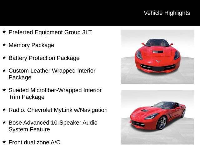 Certified 2015 Chevrolet Corvette Stingray Coupe w/ 3LT Preferred Equipment Group RWD image 11