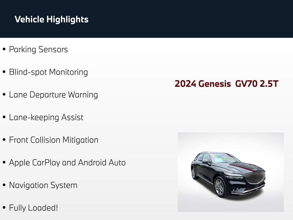 Used 2024 Genesis GV70 2.5T w/ Select Package AWD/4WD image 75
