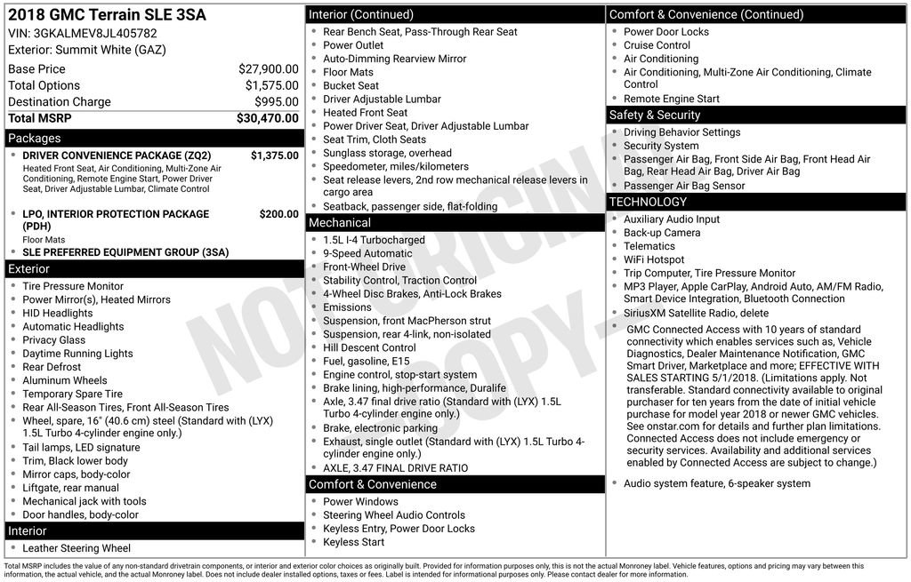 Used 2018 GMC Terrain SLE w/ Driver Convenience Package FWD image 31