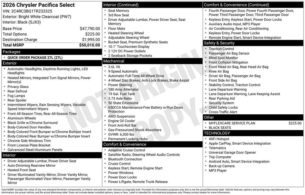 New 2026 Chrysler Pacifica Select image 27