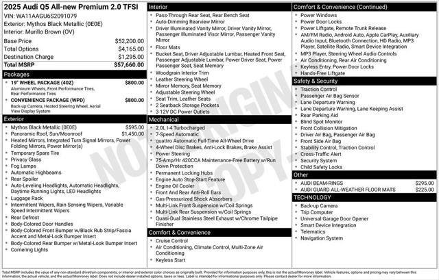 Certified 2025 Audi Q5 Premium w/ Convenience Package AWD/4WD image 55