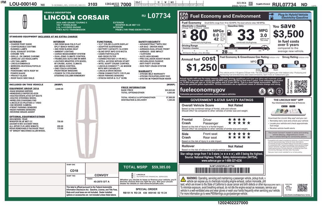 Used 2024 Lincoln Corsair Grand Touring w/ Equipment Group 301A image 37