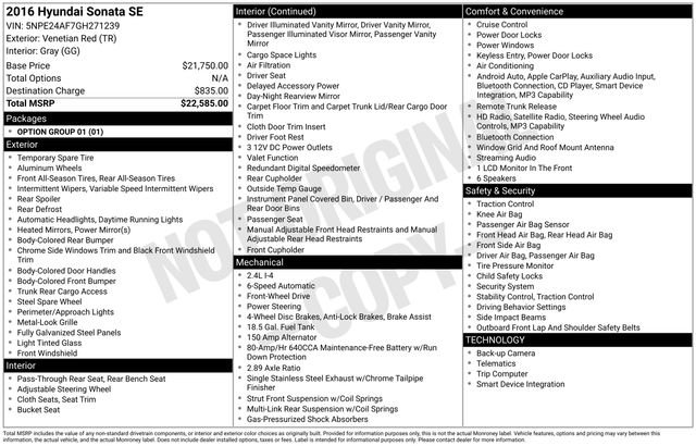 Used 2016 Hyundai Sonata SE image 5