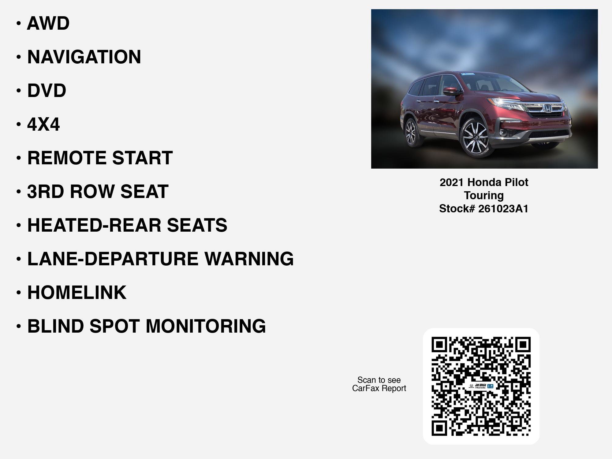Certified 2021 Honda Pilot Touring image 7