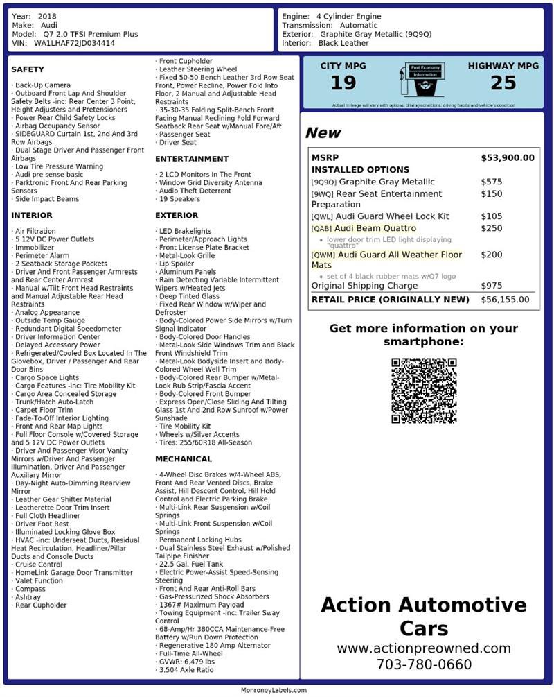 Used 2018 Audi Q7 2.0T Premium Plus w/ Premium Plus Package AWD/4WD image 2