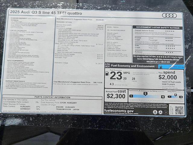 New 2025 Audi Q3 2.0T Premium w/ Convenience Package AWD/4WD image 16