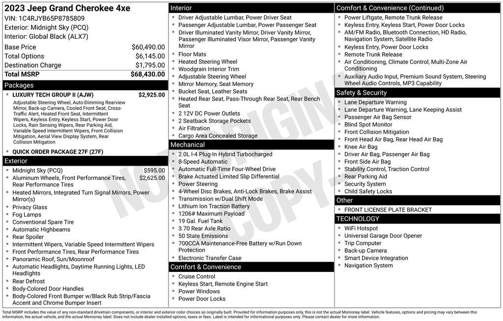 Used 2023 Jeep Grand Cherokee 4WD 4xe w/ Luxury Tech Group II image 3