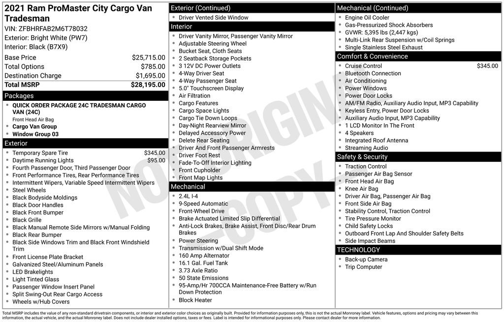 Used 2021 RAM ProMaster City Tradesman image 2