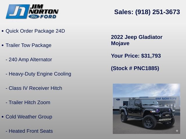 Used 2022 Jeep Gladiator Mojave w/ Cold Weather Group AWD/4WD image 8