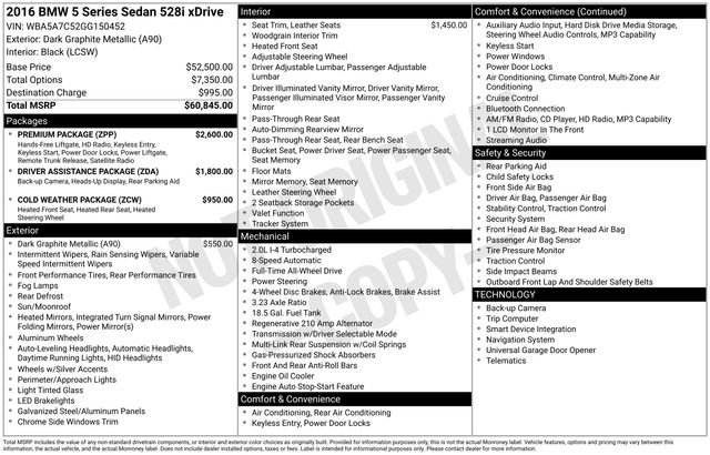 Used 2016 BMW 528i xDrive Sedan AWD/4WD image 20