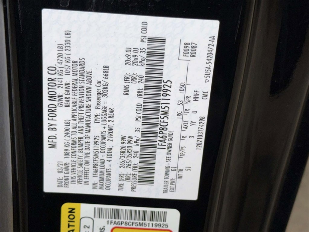 Used 2021 Ford Mustang GT Premium w/ Equipment Group 401A image 30