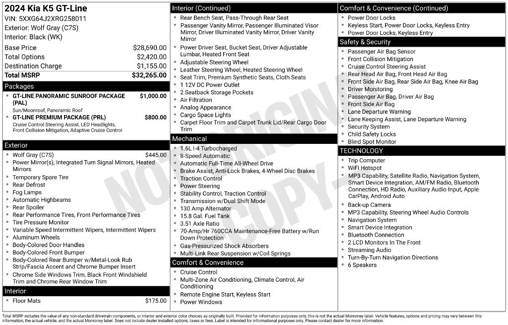 Certified 2024 Kia K5 GT-Line AWD/4WD image 32