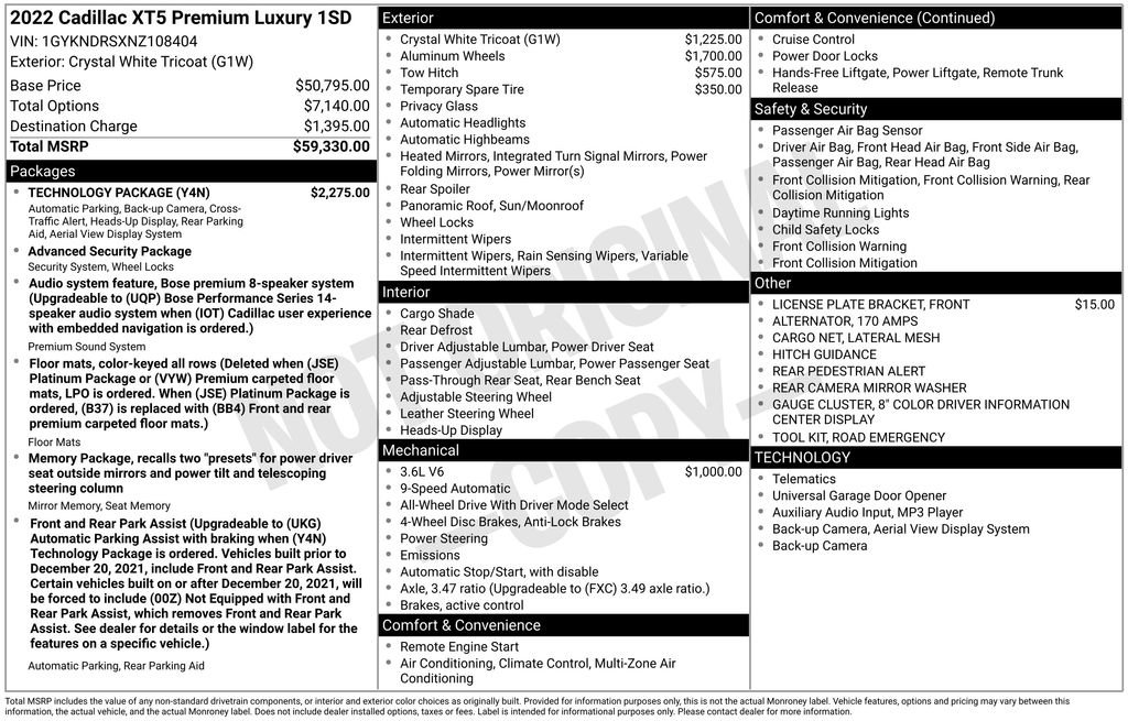 Certified 2022 Cadillac XT5 Premium Luxury w/ Technology Package image 5