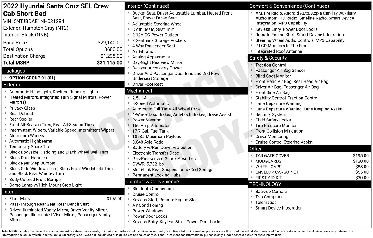 Used 2022 Hyundai Santa Cruz SEL image 3