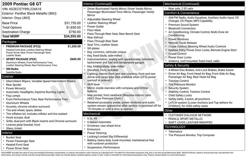 Used 2009 Pontiac G8 GT w/ Premium Package image 21
