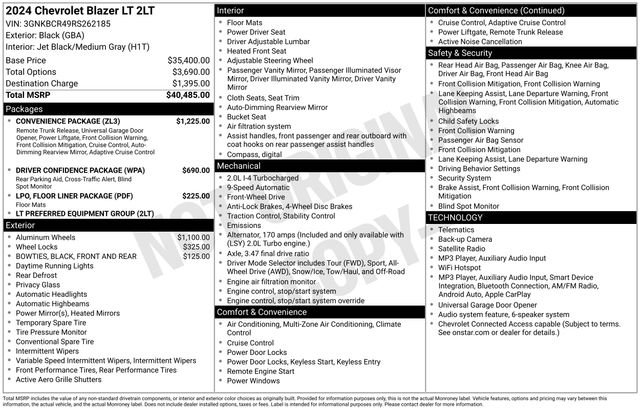 Certified 2024 Chevrolet Blazer LT w/ Convenience Package FWD image 12