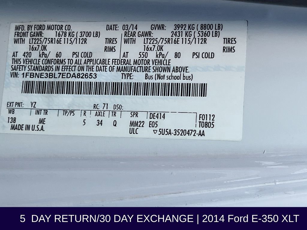 Used 2014 Ford E-350 and Econoline 350 XLT image 36