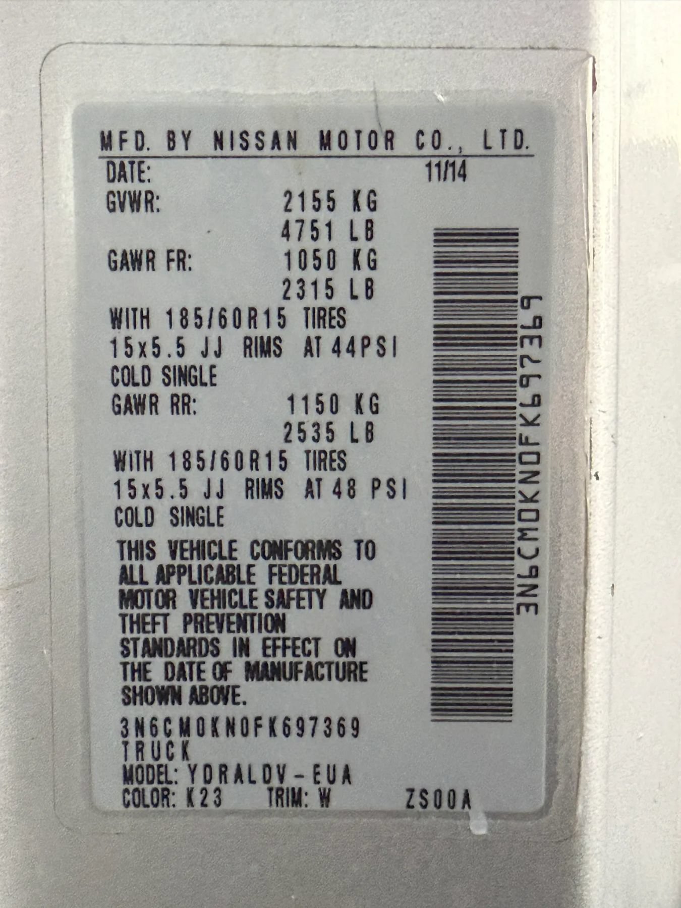 Used 2015 Nissan NV200 S w/ Back Door Glass Package FWD image 36