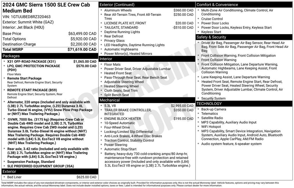 Used 2024 GMC Sierra 1500 SLE w/ X31 Off-Road Package image 2