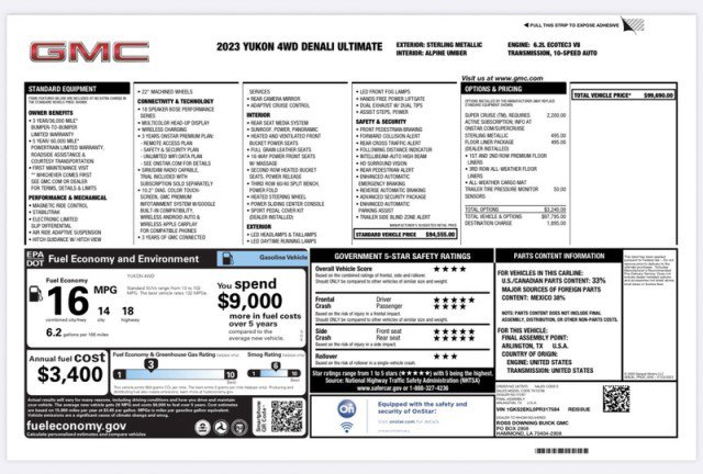 Used 2023 GMC Yukon Denali Ultimate w/ LPO, Floor Liner Package image 41