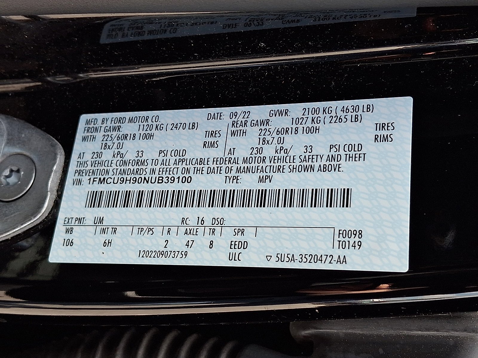 Certified 2022 Ford Escape SEL w/ Technology Package AWD/4WD image 26