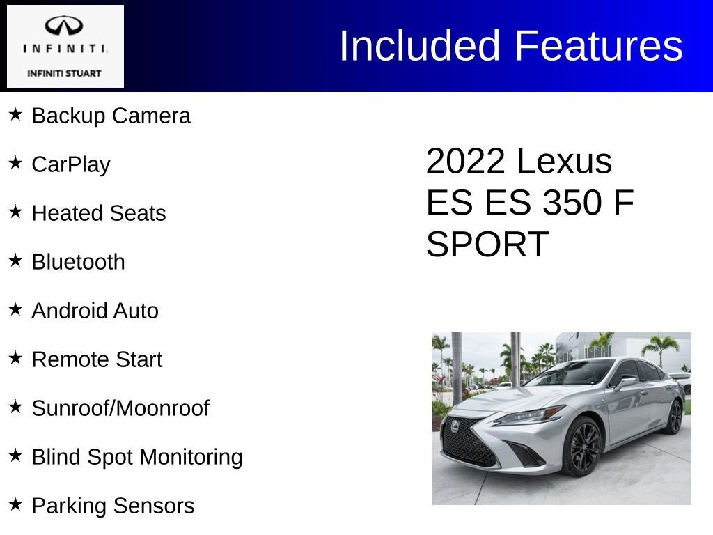Used 2022 Lexus ES 350 F Sport w/ Accessory Package 2 image 2
