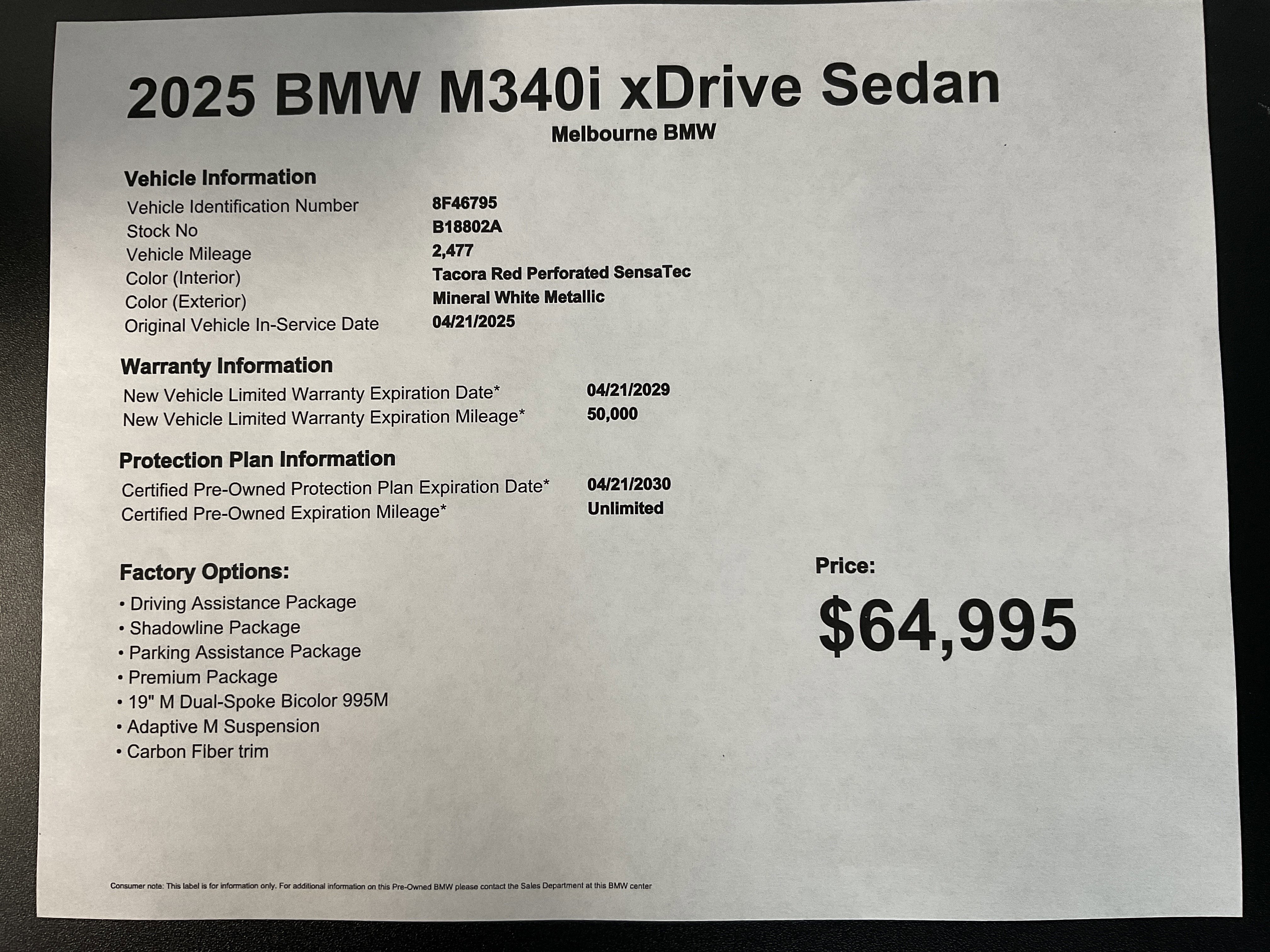 Certified 2025 BMW M340i xDrive w/ Premium Package AWD/4WD image 37
