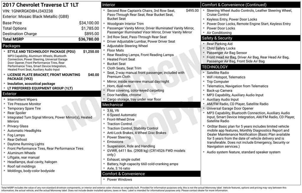 Used 2017 Chevrolet Traverse LT w/ Style and Technology Package FWD image 12
