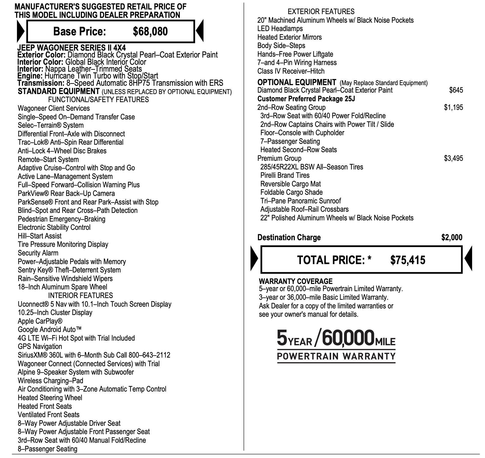 Used 2023 Jeep Wagoneer Series II w/ Premium Group I image 4