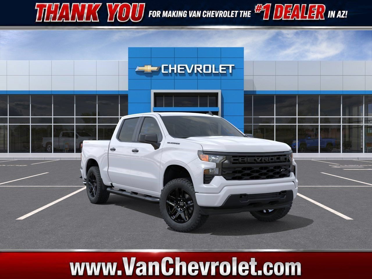 New 2026 Chevrolet Silverado 1500 Custom w/ Turbomax Blackout Package AWD/4WD image 1