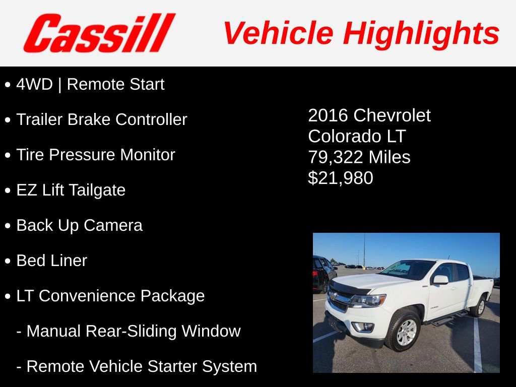 Used 2016 Chevrolet Colorado LT w/ LT Convenience Package AWD/4WD image 3