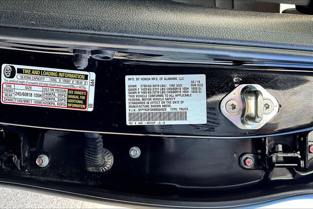 Used 2019 Honda Ridgeline RTL image 18