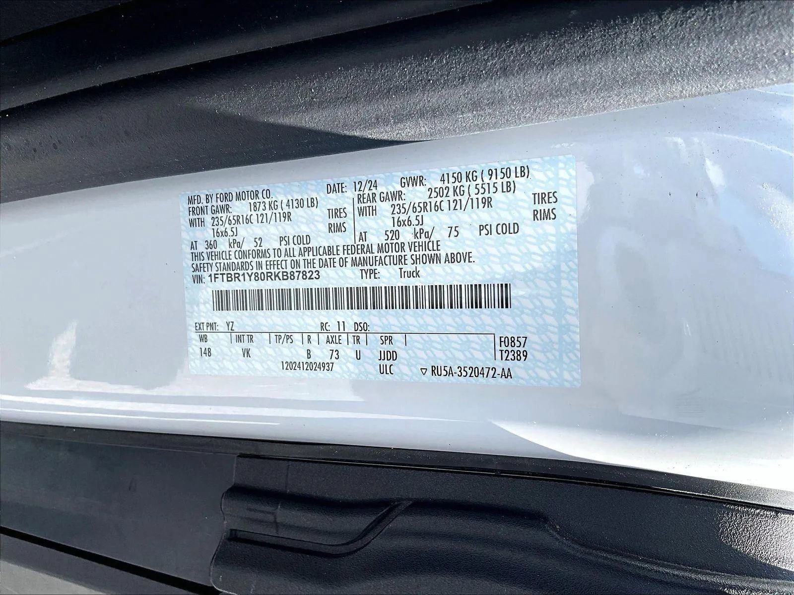 Used 2024 Ford Transit 250 Low Roof w/ Load Area Protection Package image 30