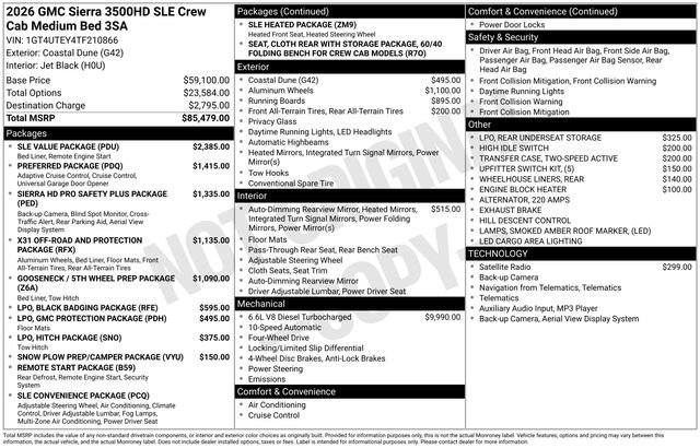 New 2026 GMC Sierra 3500 SLE w/ SLE Value Package AWD/4WD image 27