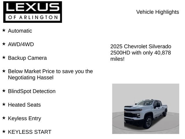 Used 2025 Chevrolet Silverado 2500 Custom w/ Custom Convenience Package AWD/4WD image 8