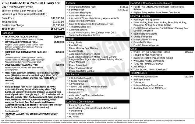 Certified 2023 Cadillac XT4 Premium Luxury w/ Technology Package image 36