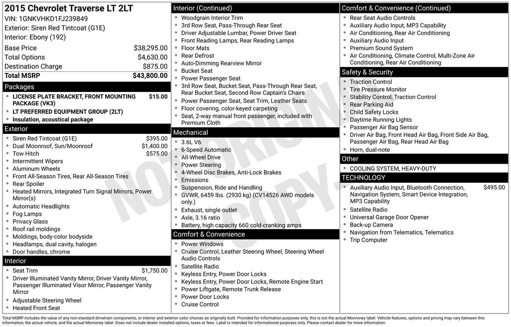 Used 2015 Chevrolet Traverse LT image 19