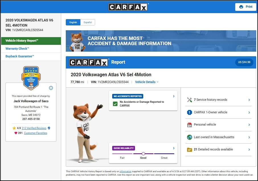 Used 2020 Volkswagen Atlas SEL image 14